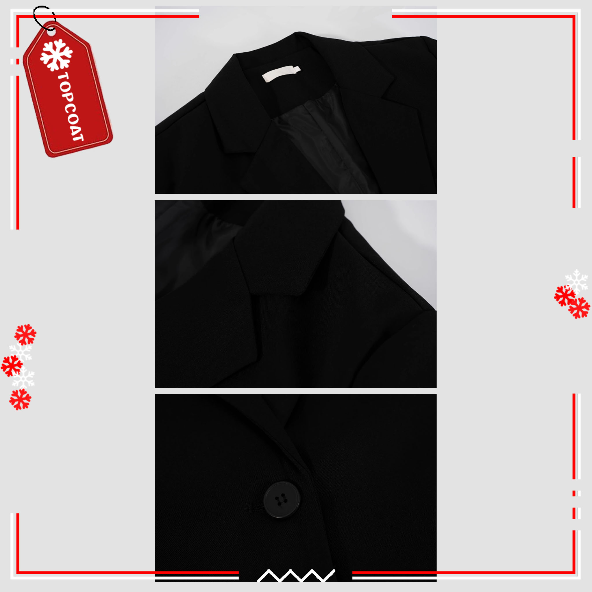 เสื้อสูททรงบอย (Classic) ใส่ทำงานได้ทั้งผู้หญิงและผู้ชาย ซับในทั้งตัว สีดำ สีเทา