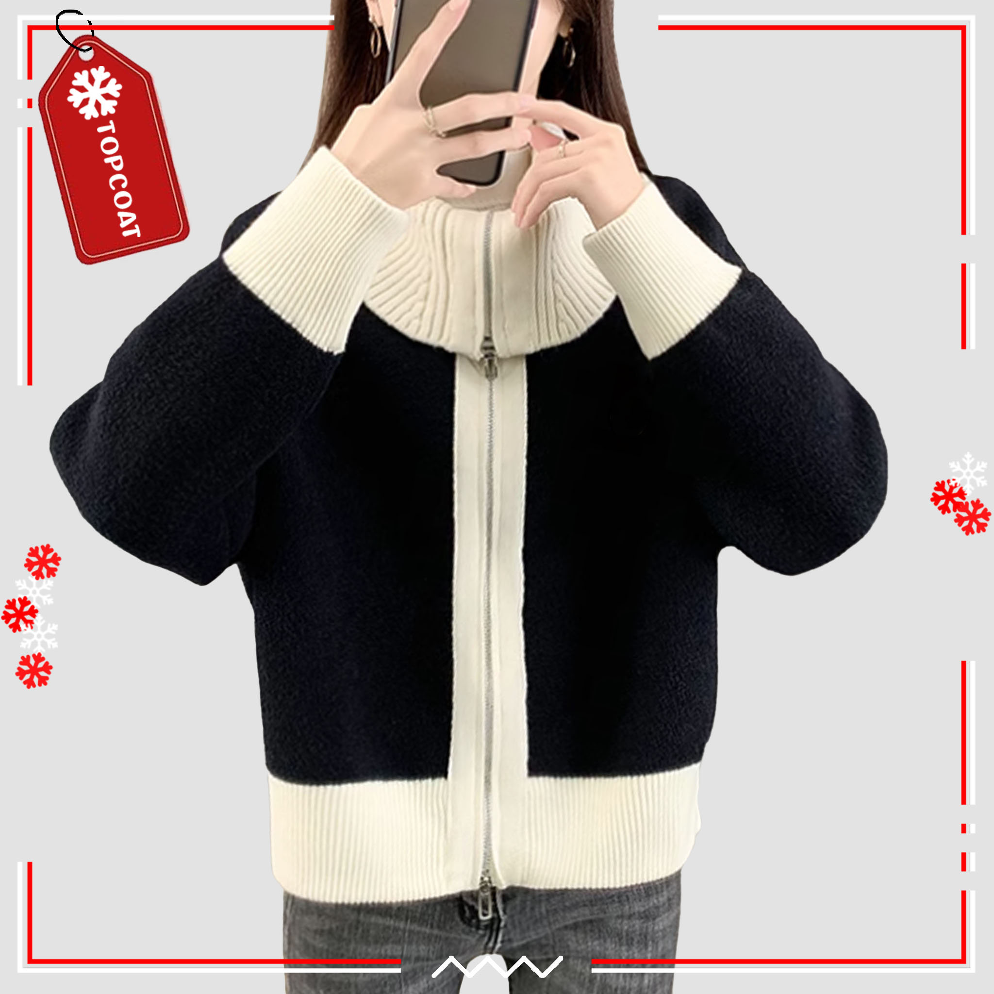 แจ็กเก็ตทูโทน จั้มเเขน ตจั้มเอว เนื้อผ้าใส่แล้วสบาย ซิปรูดได้ทั้ง 2 ด้าน