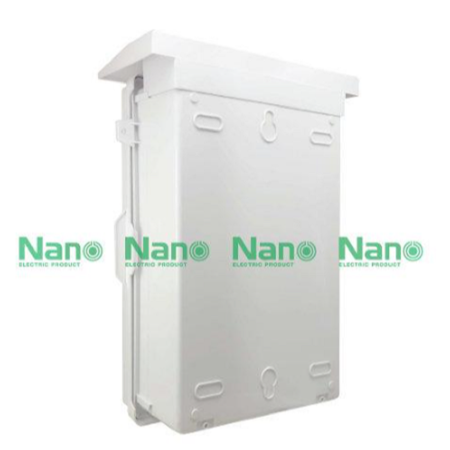NANO ตู้พลาสติก เบอร์4 ยี่ห้อนาโน ตู้กันฝนสีขาว 15x21x8 นิ้ว รุ่น NANO-104W สำหรับใส่อุปกรณ์ไฟฟ้า