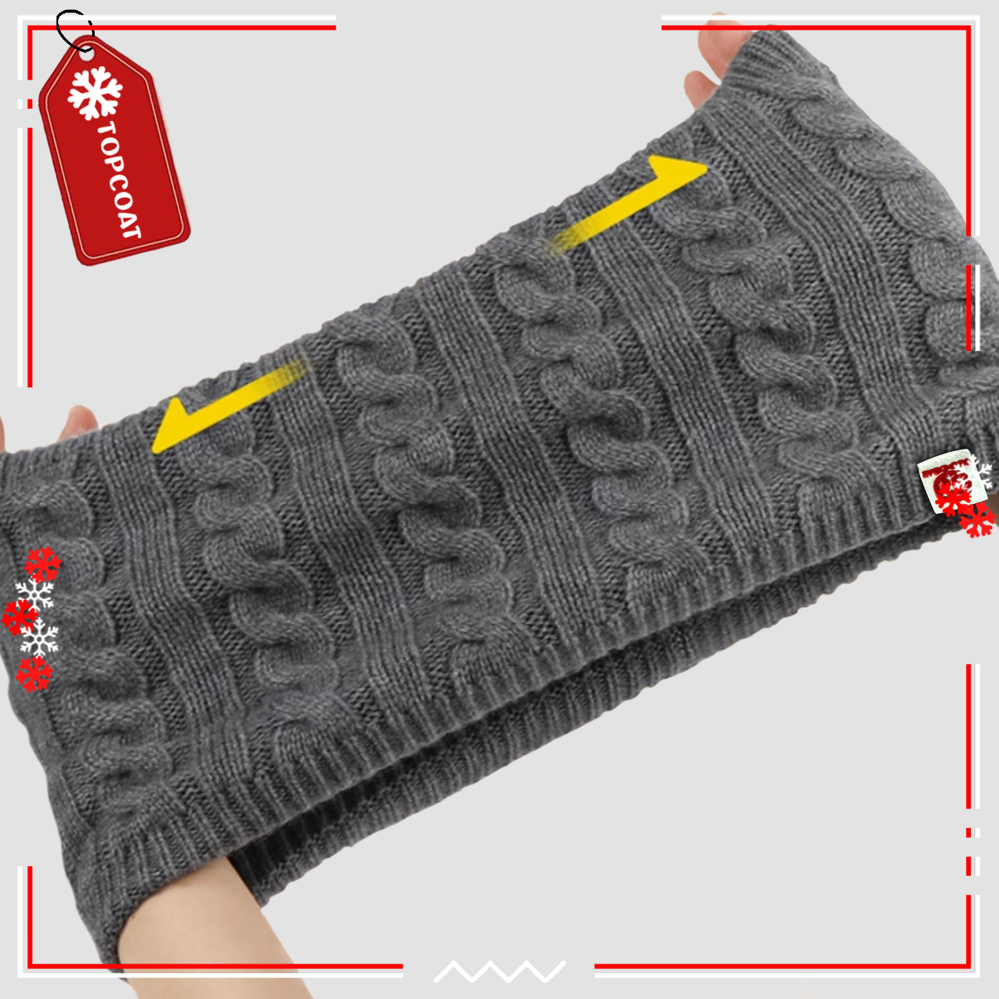 เซ็ทหมวก ผ้าพันคอแบบสวม ถุงมือกันหนาว Unisex ผ้านิ่มใส่สบาย ผิวสัมผัสดี รักษาอุณหภูมิได้ดี