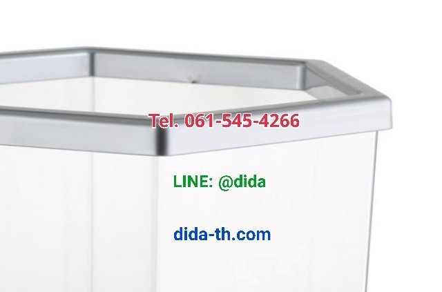 ถังขยะหกเหลี่ยม พลาสติกใส 56 ลิตร