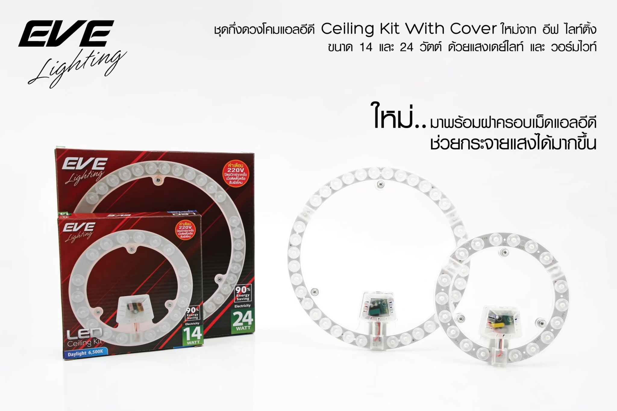 Ceiling Kit 14, 24, 36W ชุดกึ่งดวงโคมแอลอีดี มีฝาครอบ