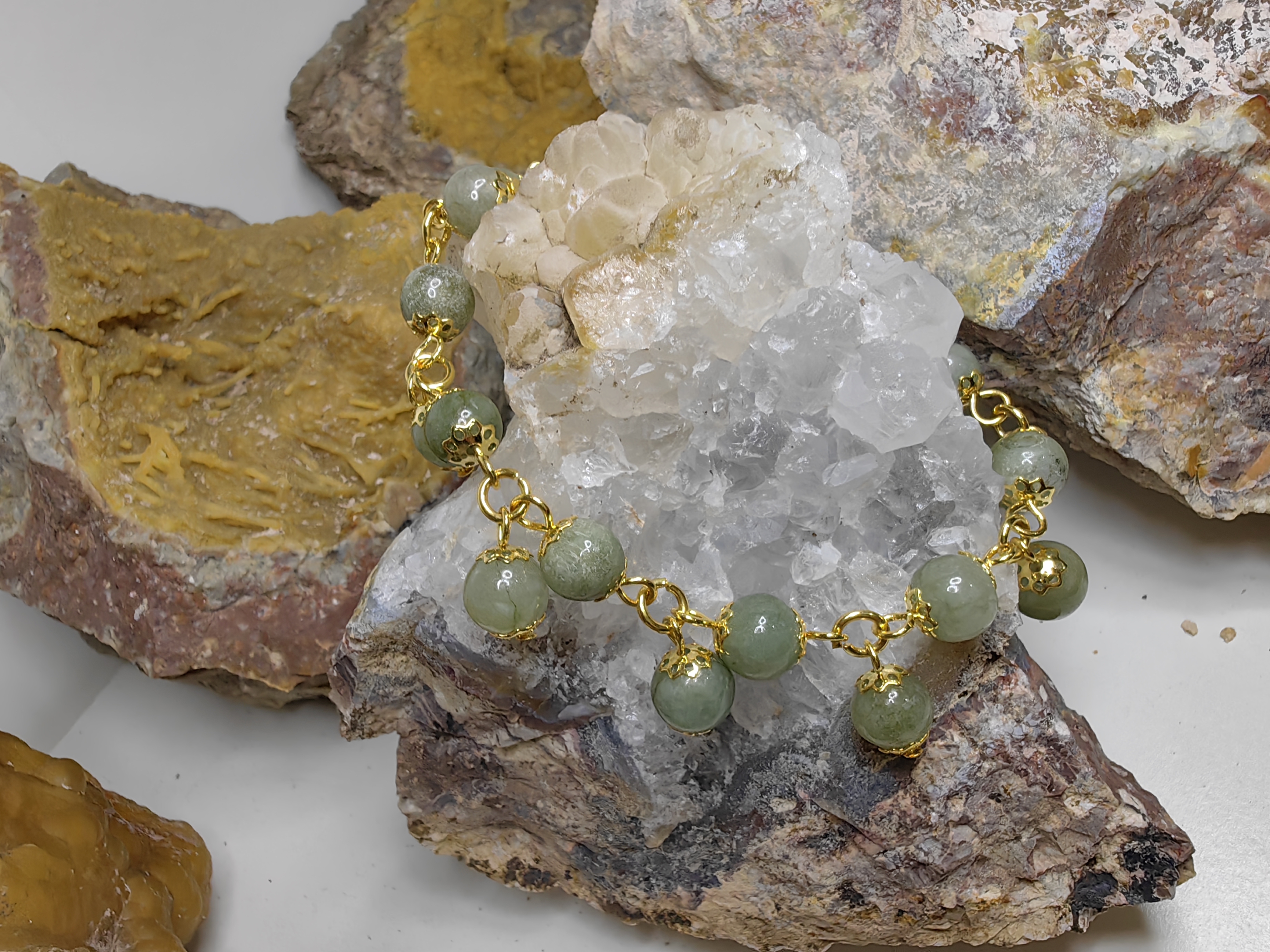 Burmese Jadeite Bracelets Gold Plated สร้อยข้อมือหยกเจไดต์พม่า ชุบทอง