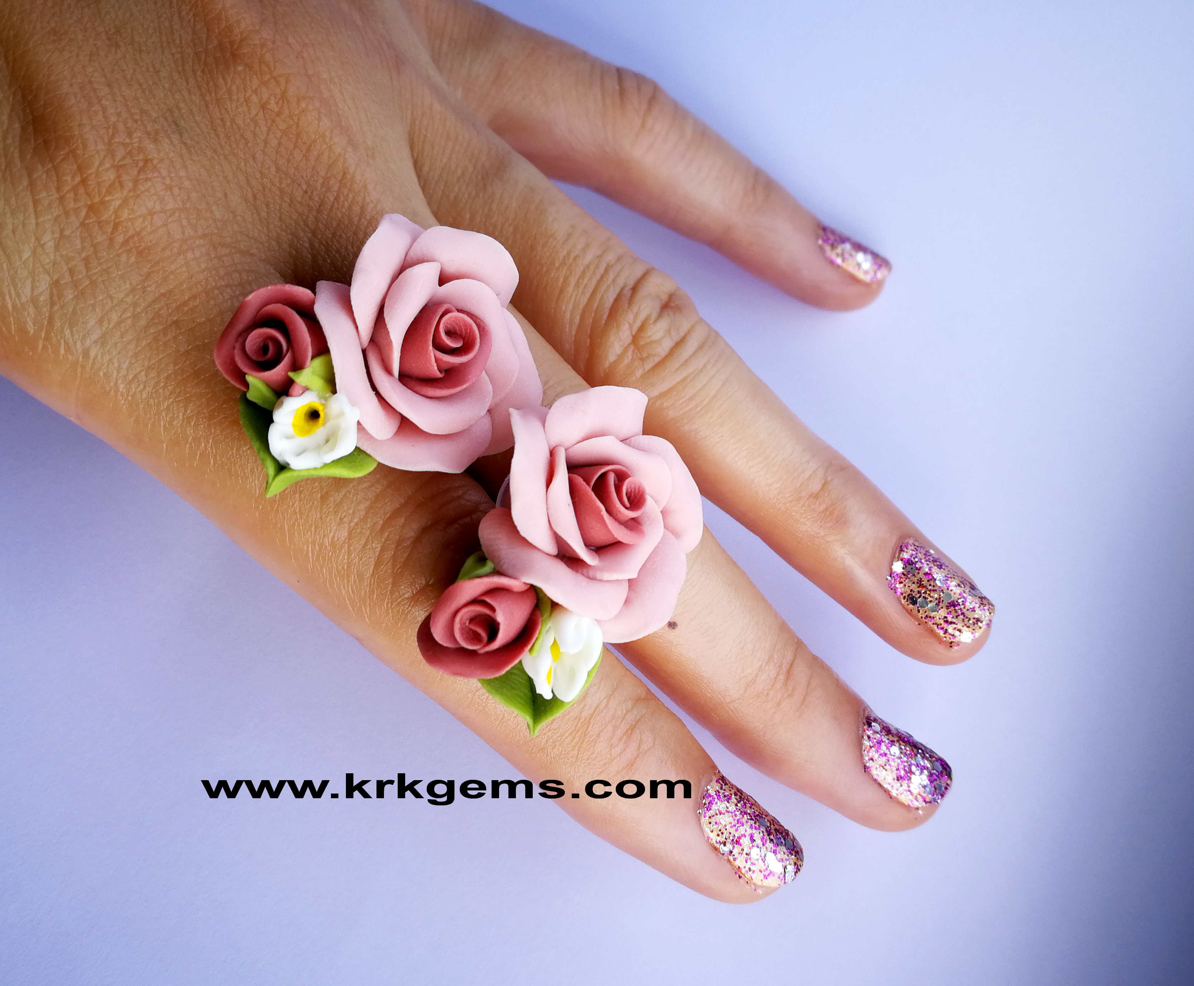 PASTEL PINKROSE HANDMADE CLAY EARRING