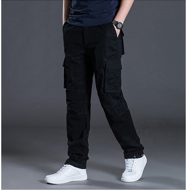 S194-1 กางเกงคาร์โก้ (Cargo) สีดำ