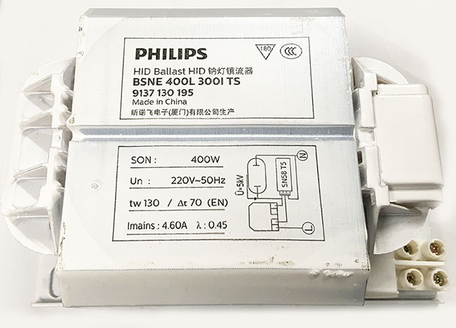 บัลลาสต์ โซเดียม 400W PHILIPS HPS (BSNE) 400L300ITS ใช้คุ่กับหลอดแสงจันทร์ หรือเมทัล