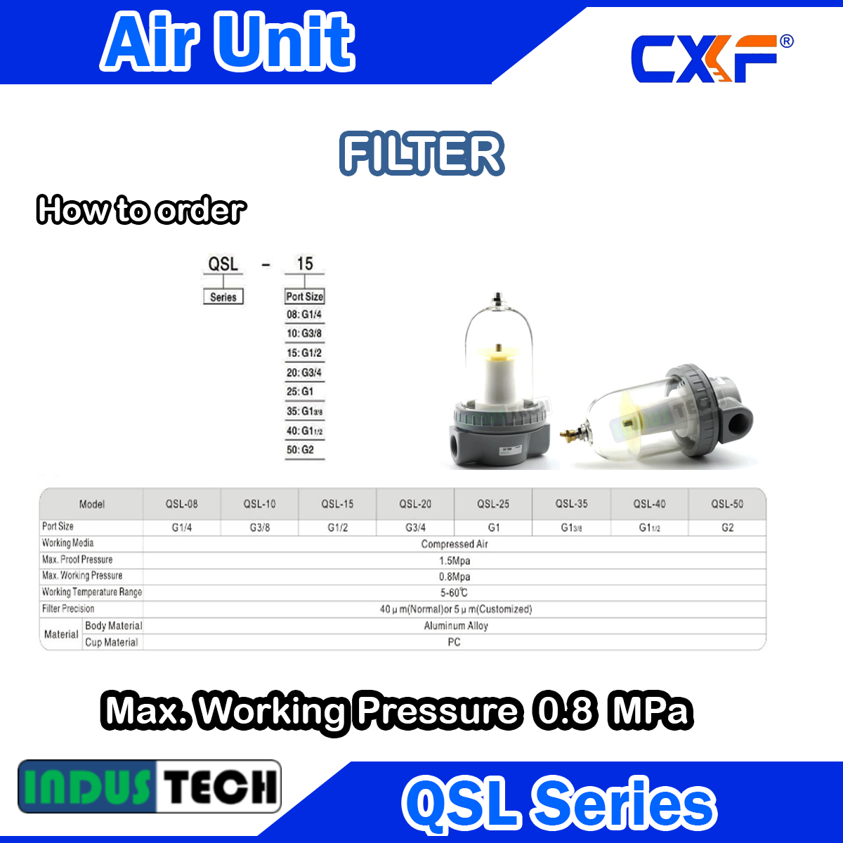CXF Air Unit Filter รุ่น QSL