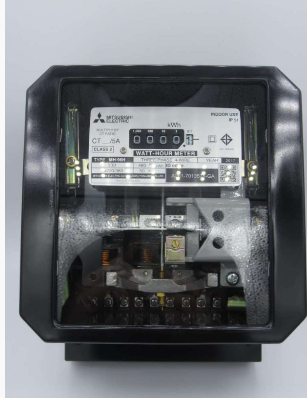 MITSUMISHI มิเตอร์ไฟฟ้า MH-96H 5(6)A CT 3 เฟส 4 สาย 3x220/380-230/400 โวลต์ มิเตอร์ไฟฟ้า3 เฟส 4 สาย รุ่นจานหมุน มิตซูบิชิ