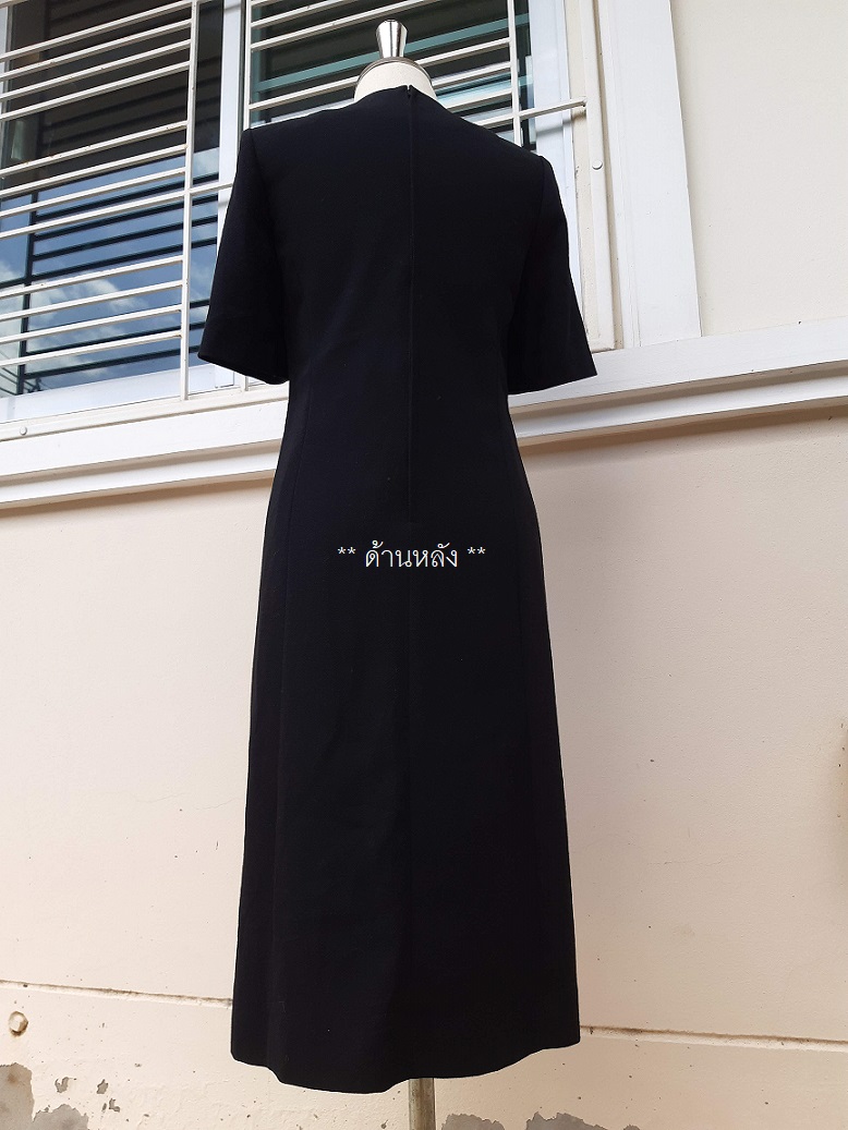 เดรสวินเทจสีดำกระโปรงจีบพลีท (Vintage dress)