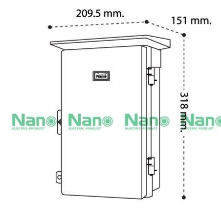 NANO ตู้พลาสติกกันฝน เบอร์1 ตู้กันน้ำพลาสติก มีที่กันฝน ยี่ห้อนาโน รุ่น NANO-101W
