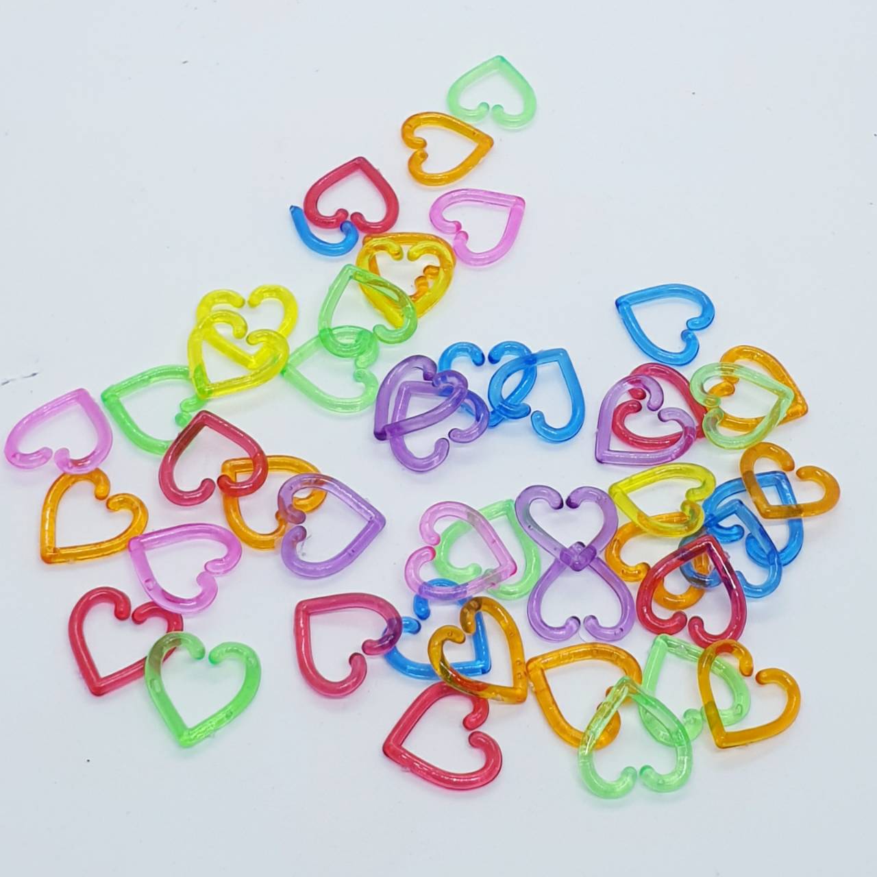 โซ่หัวใจใสคละสี