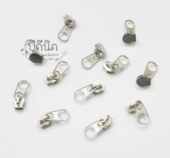 หัวซิปไนล่อน#3 สีเงิน-หางสั้น 10ชิ้น