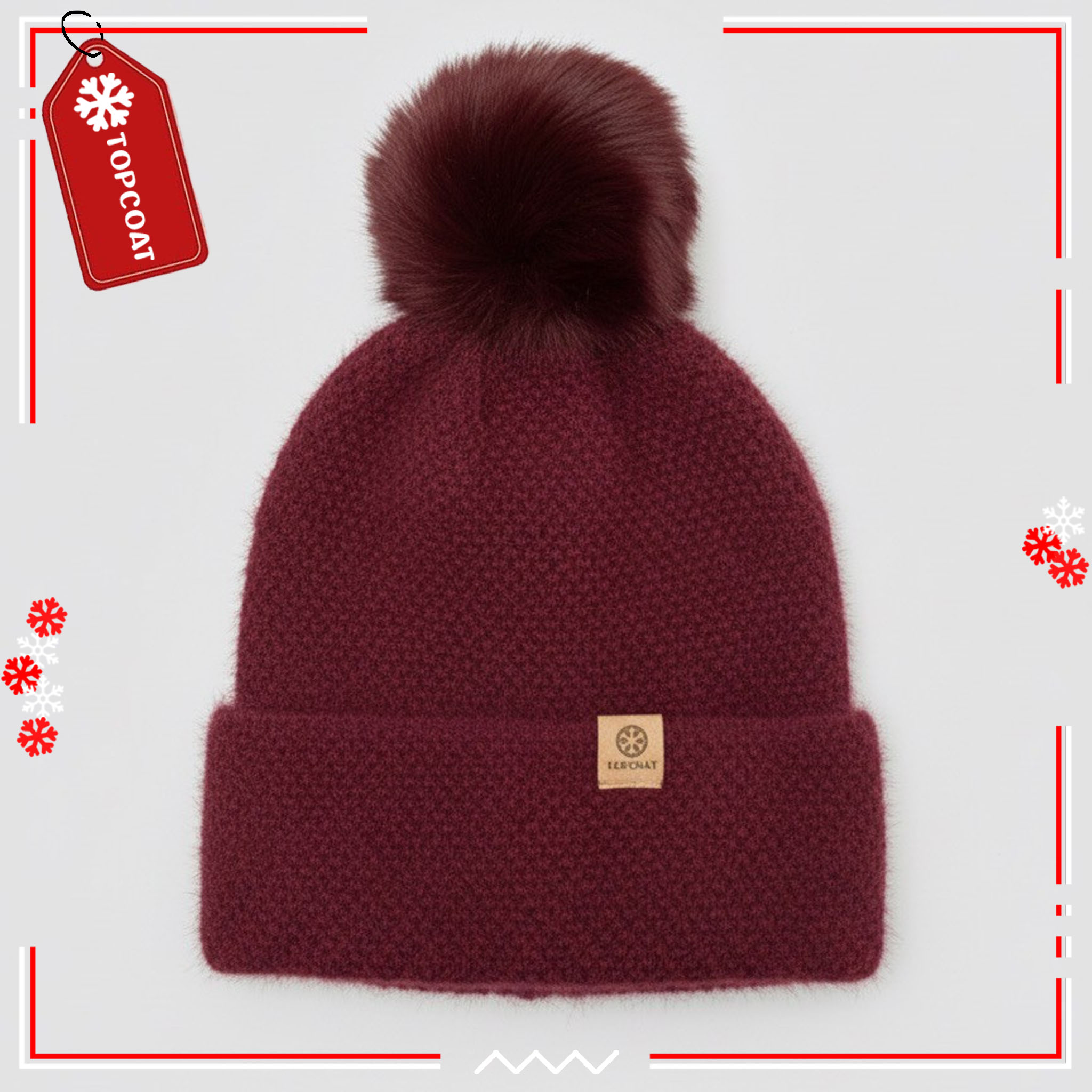 หมวกกันหนาว (Pom Pineapple Knit) บุขนหนานุ่มพิเศษ มีจุก