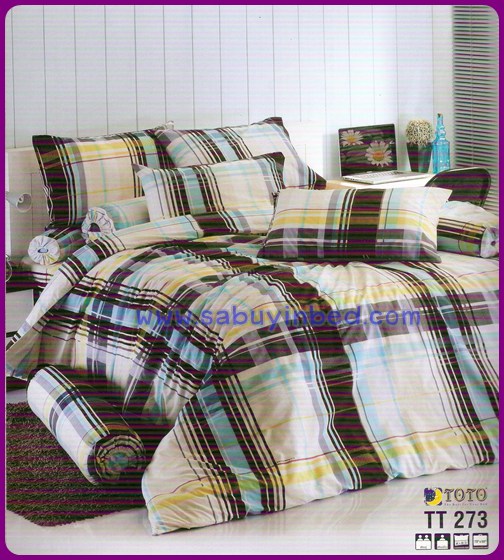ชุดเครื่องนอน ผ้าปูที่นอนโตโต้ TT273 (ลายสก๊อต ตาราง ๆ ค่ะ สีเหมือนในรูปเลย)