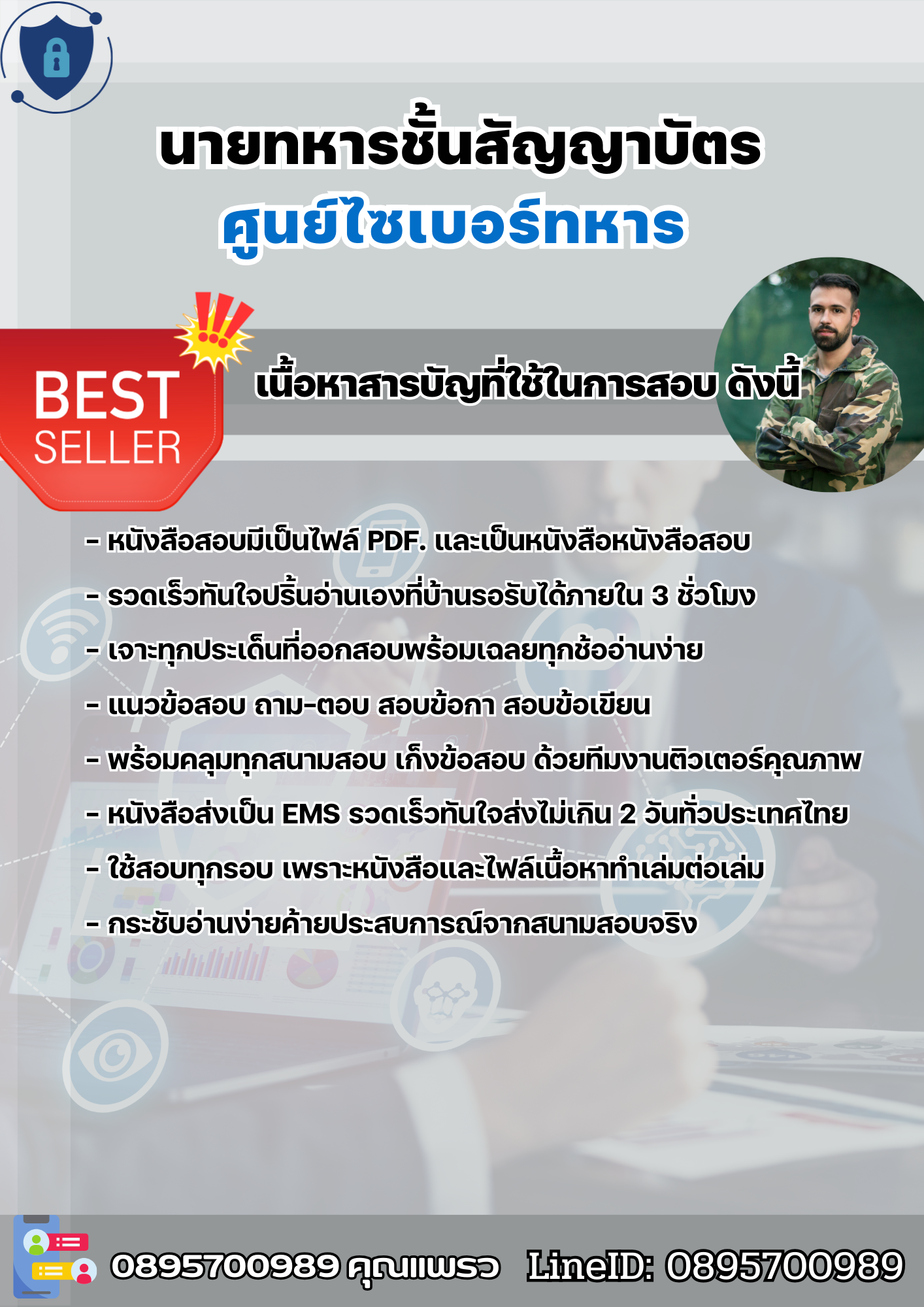 แนวข้อสอบนายทหารชั้นสัญญาบัตร ศูนย์ไซเบอร์ทหาร 2568