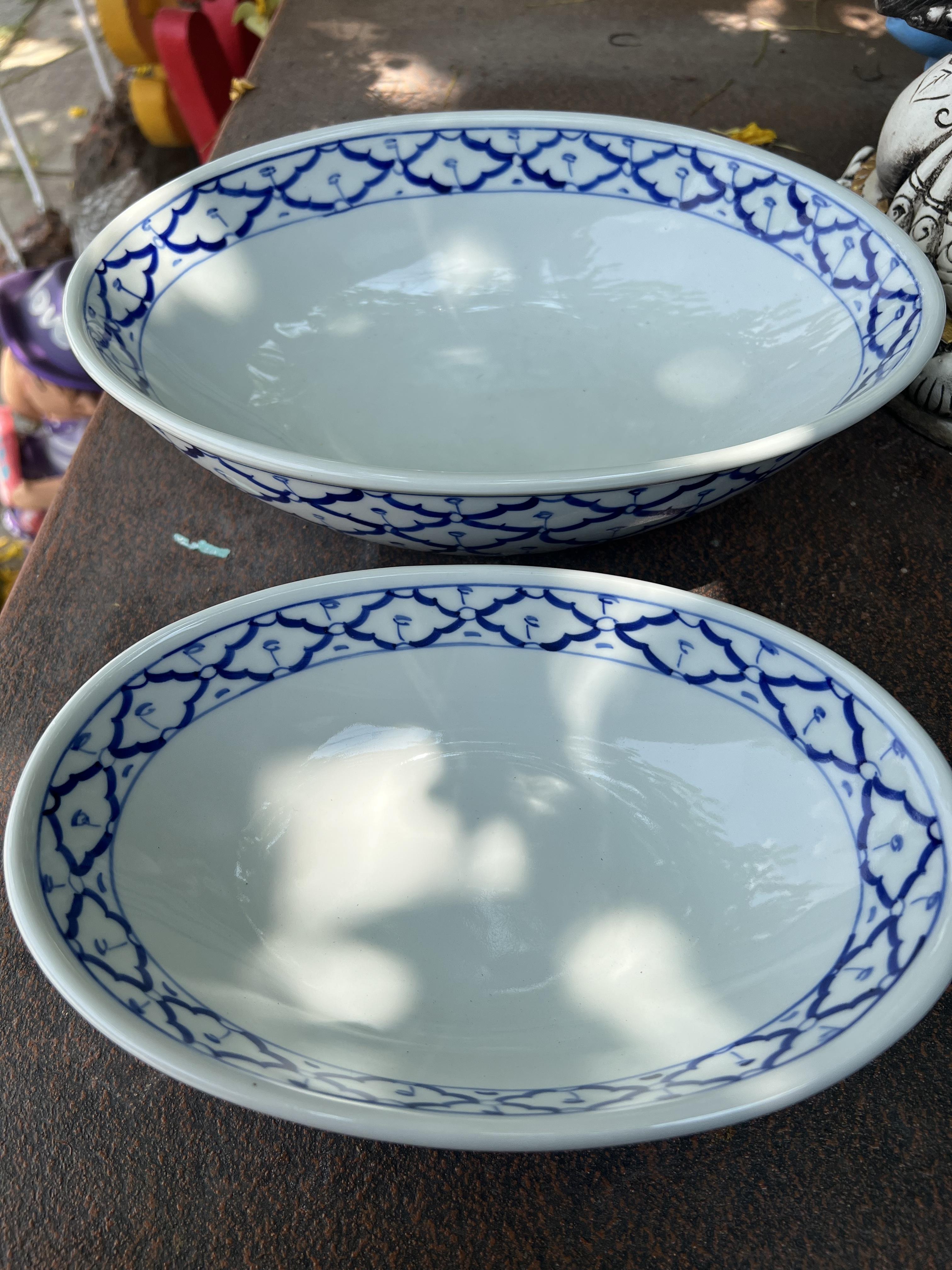 ชามเปลวงรีใหญ่11"ลายไทย