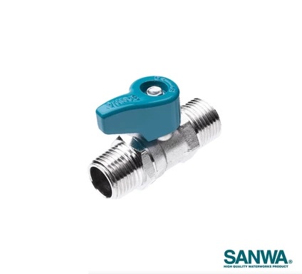 มินิบอลวาล์วผู้-ผู้ 1/2 นิ้ว (4หุน) SANWA (เกลียวนอก-นอก)