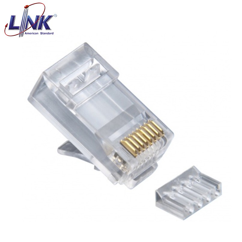 Link หัวแลน CAT6 US-1002 ลิงค์ CAT 6 RJ45 Plug Unshield, 2 Layer with pre-insert bar (10 Each/Pkg)
