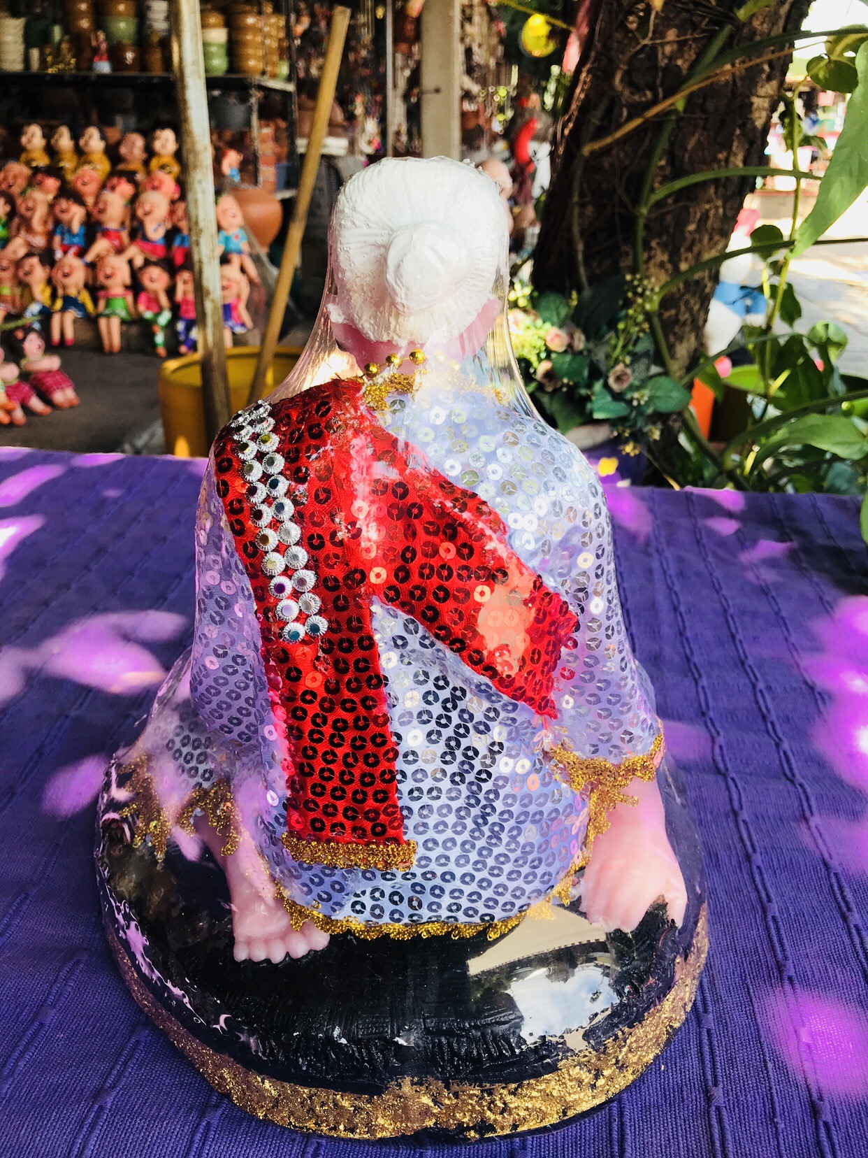 คู่ตายายเรซิ่นผ้าไทย15”