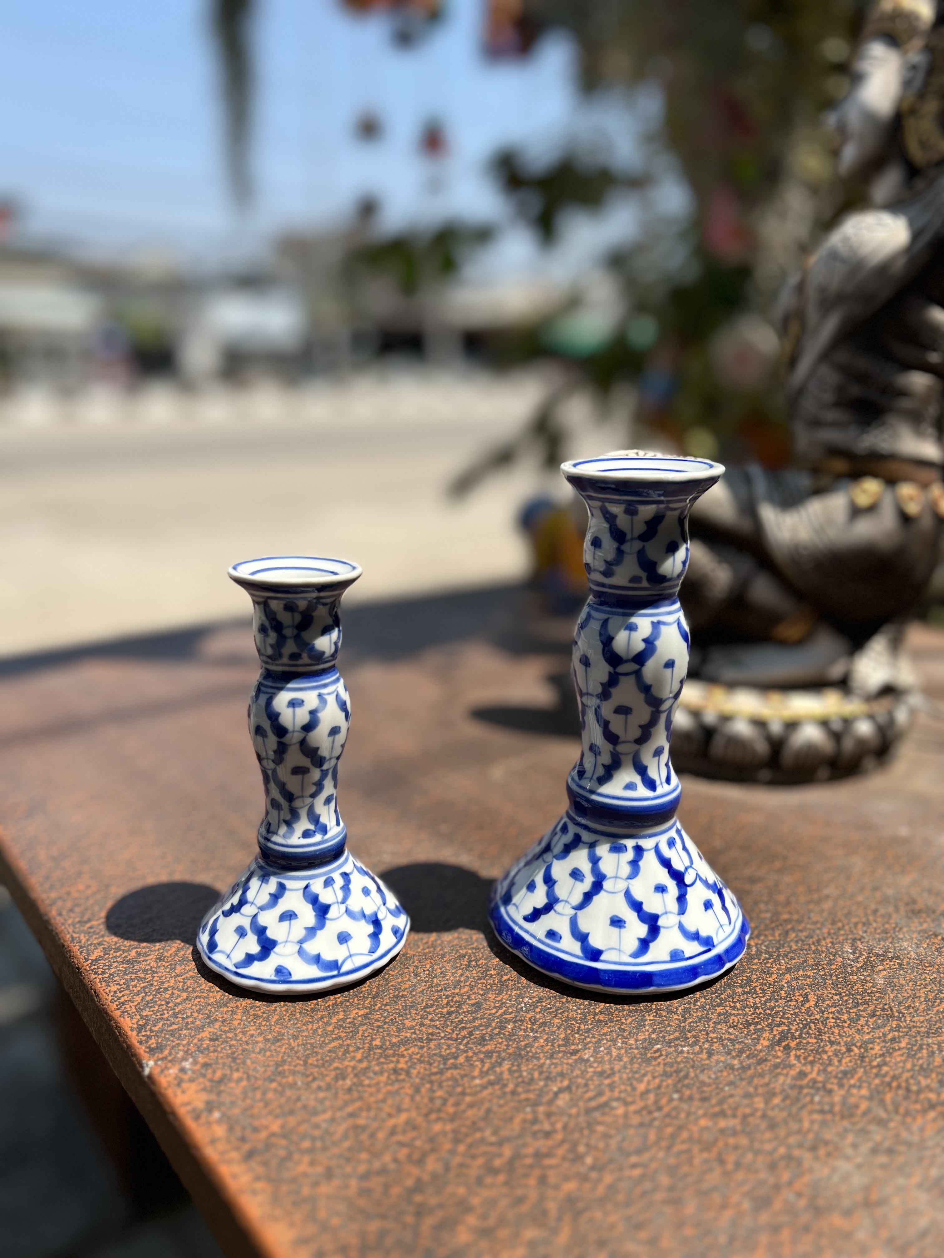 เชิงเทียนคุ่ก้านยาวลานไทย6.5"