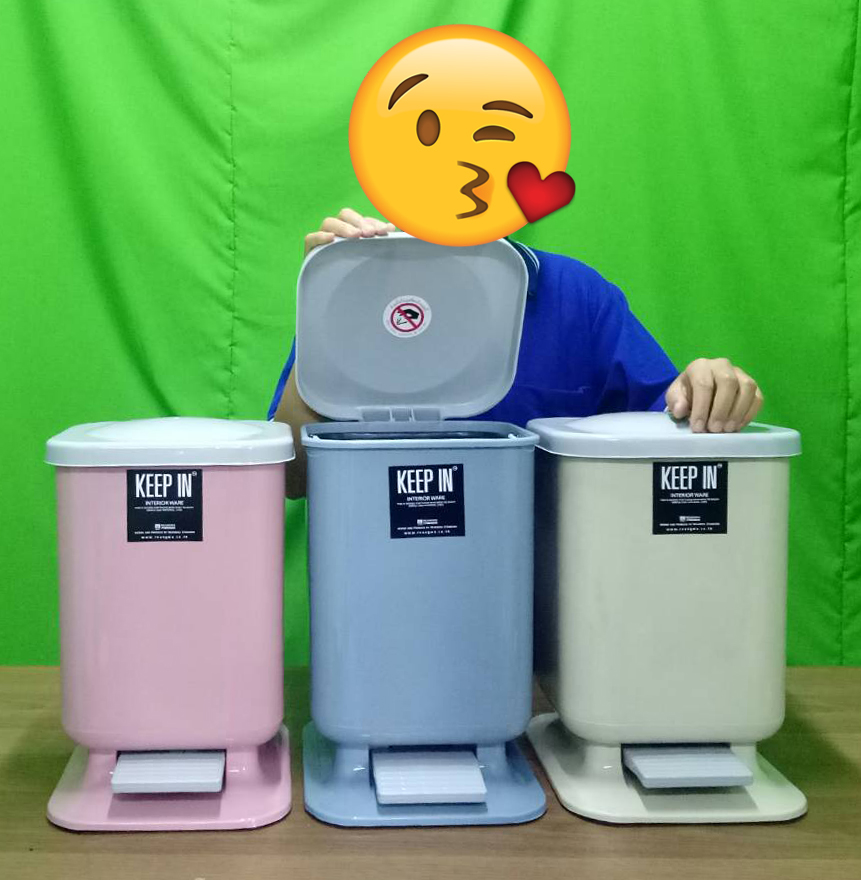 ถังขยะเท้าเหยียบ ทรงเหลี่ยม 10 ลิตร