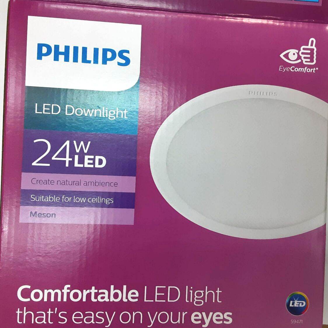 Philips ดาวไลท์ โคมไฟฝั่งฝ้า LED ฟิลลิป์ MESON 8 นิ้ว 24W Downlight แบบกลม รุ่น 59471 โคมฝั่งฝ้า 8 นิ้ว แสงขาว แสงส้ม