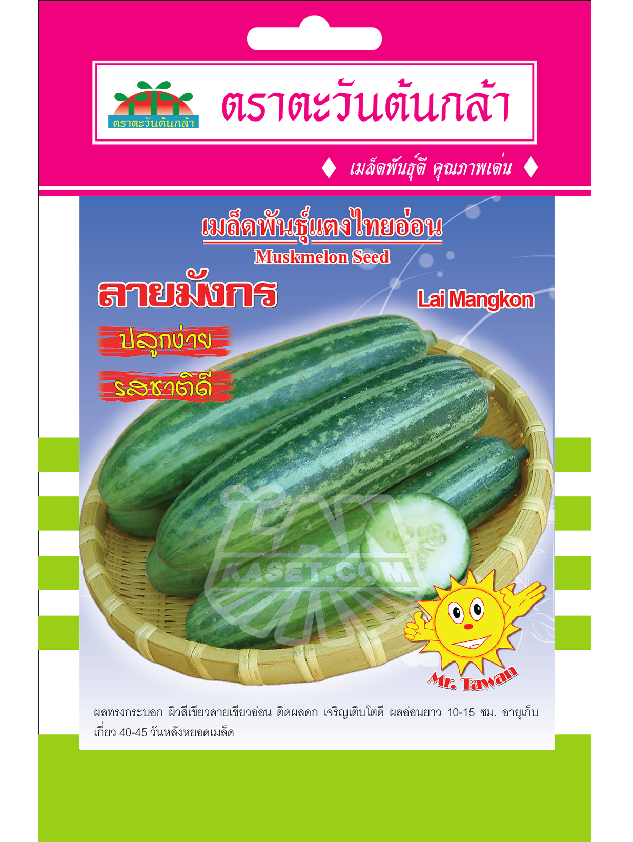 V10 เมล็ดพันธุ์แตงไทยอ่อน ลายมังกร