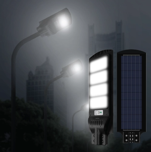 โคมไฟถนนพลังงานแสงอาทิตย์ SOLAR STREETLIGHT 100W รุ่น SHINIC พร้อมเซนเซอร์ความสว่างและความเคลื่อนไหว A1