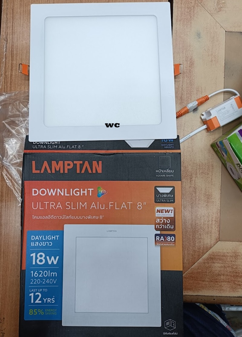 LAMPTAN โคมไฟฝั่งฝ้า ดาวน์ไลท์ LED 18 วัตต์ เหลี่ยม EMIT (DAYLIGHT) แรมตั้น ทรงสี่เหลี่ยม