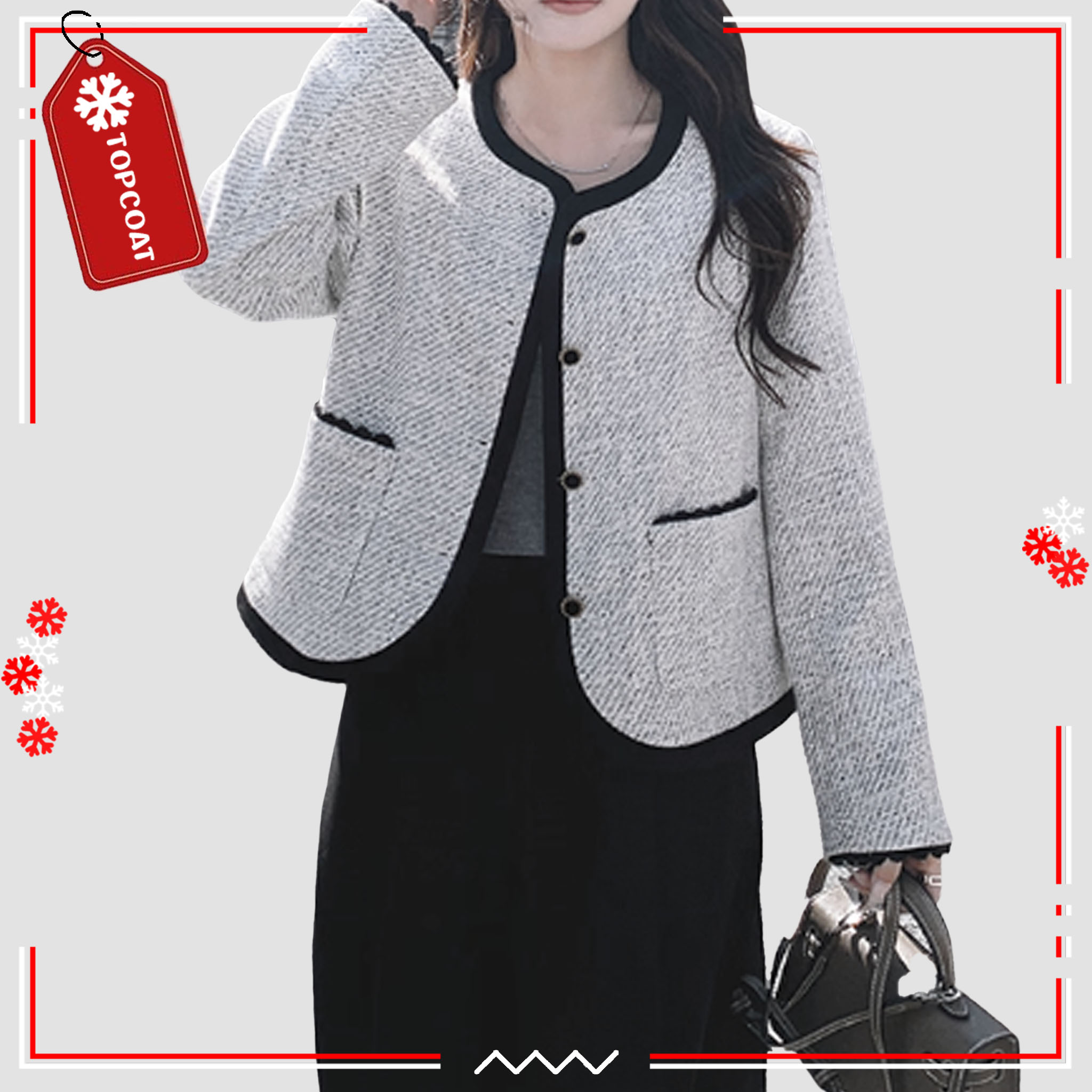 สูทคลุมผ้าทวิตฟรีไซส์สำหรับผู้หญิง ซับในทั้งตัว ใส่ง่ายสะดวกสบาย