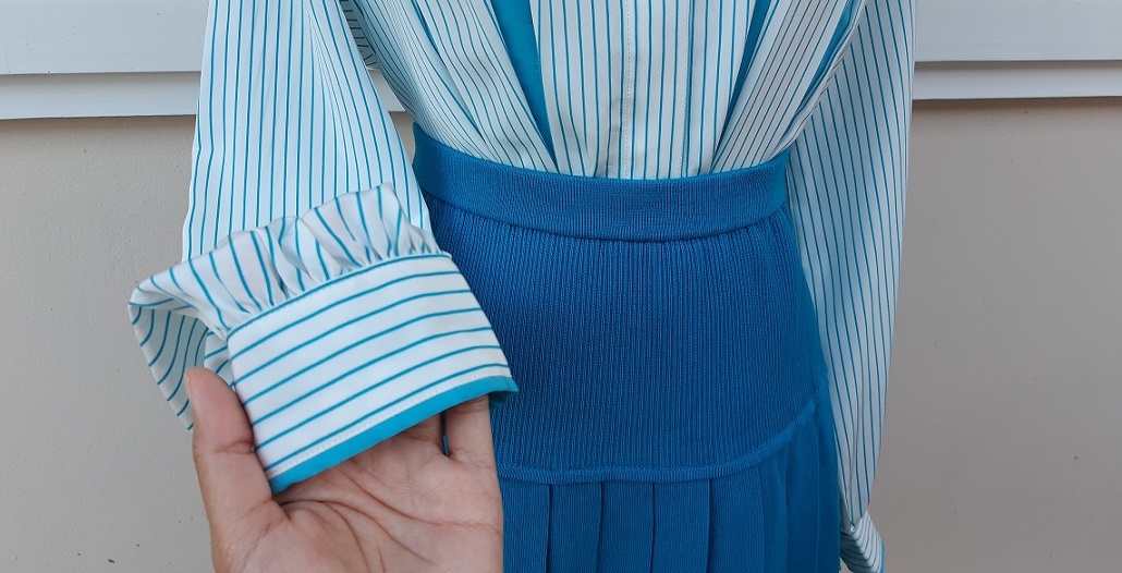 กระโปรงเทนนิส จีบพลีทรอบตัว สีฟ้าสวยๆ