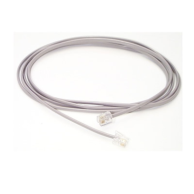 สายโทรศัพท์ เข้าหัวสำเร็จรูป RJ11 สายโทรศัพท์แบน 10เมตร เสียบหลังโทรศัพท์บ้าน พร้อมย้ำหัว2ด้าน Telephone Cable