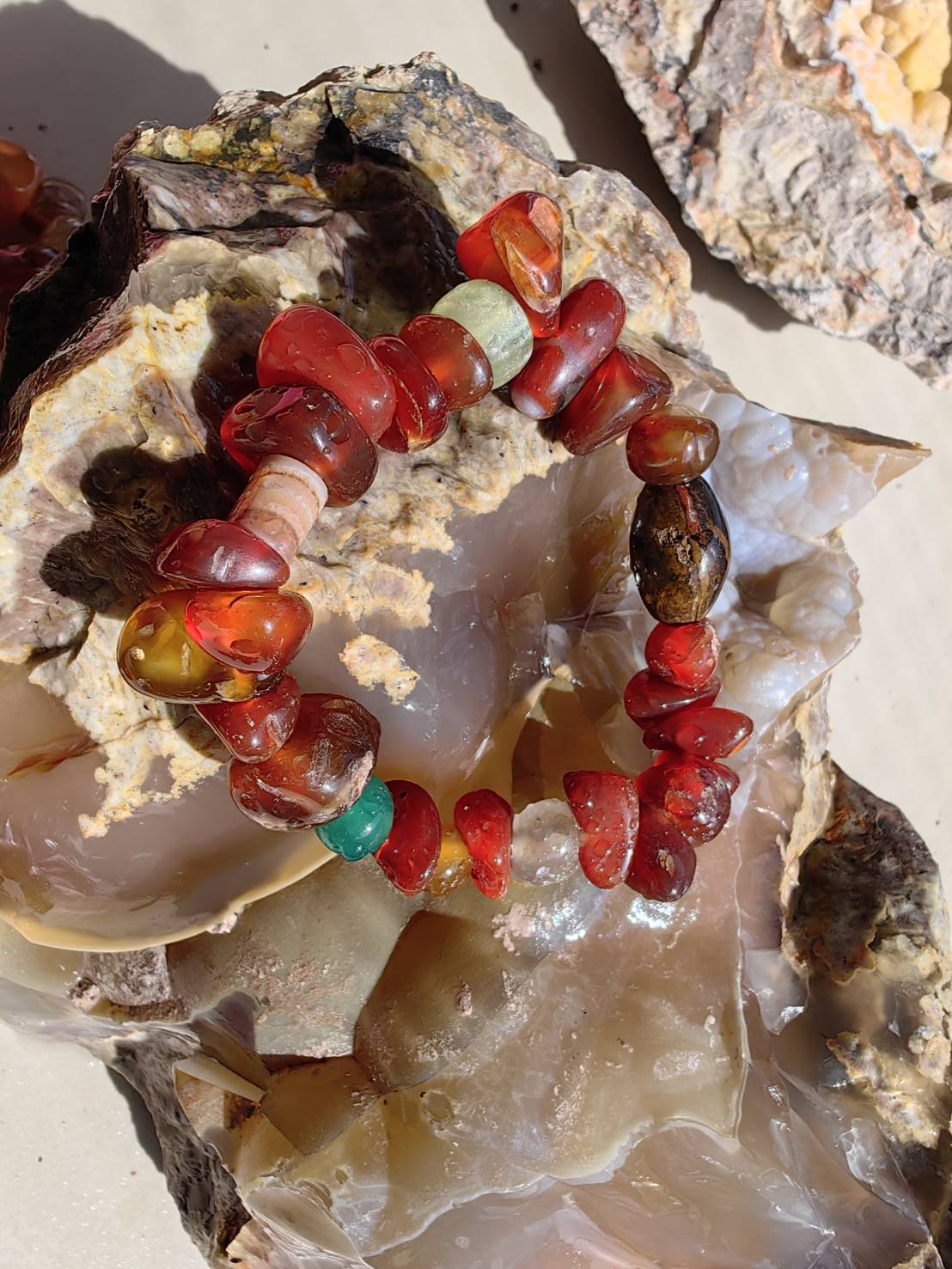 Carnelian Bracelets สร้อยข้อมือคาร์เนเลียน Size 15 cm. 212.00 ct