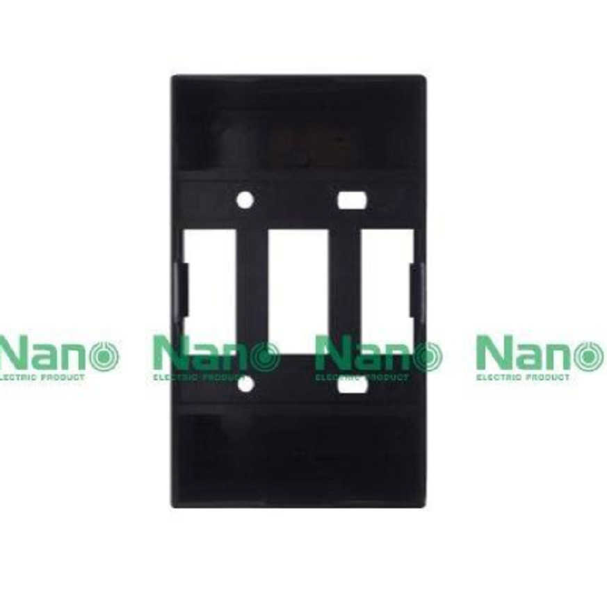 NANO บ๊อกลอยดำ ฝาหน้ากาก ขนาด 2x4 นิ้ว บ๊อกไฟปลักสีดำ สำหรับใสฝาปลัก สวิทซ์ไฟ ใช้ได้กับทุกยี่ห้อ