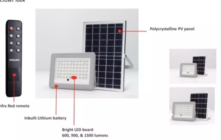 Philips โคมสปอตไลท์โซล่าเซลล์ฟิลลิป์ Solarphilips 90W BVC080 แสงขาว โซล่าเซลฟิลลิป์ Philips Essential SmartBright Solar FloodLight