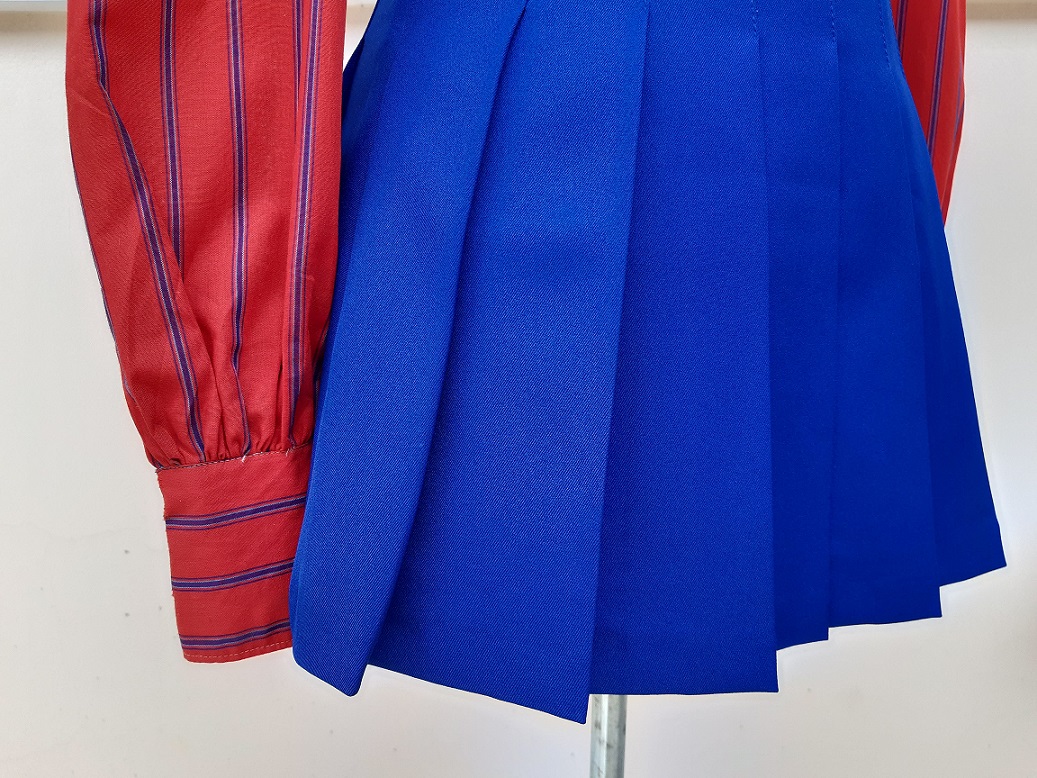 กระโปรงพลีทสั้นสีน้ำเงินสด