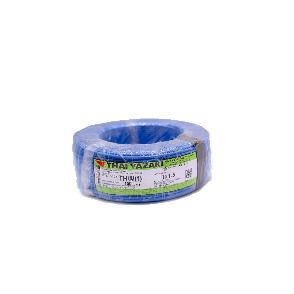 สายไฟ VSF IEC0 THW (f) 1x1.5 sq.mm. สีน้ำเงิน YAZAKI