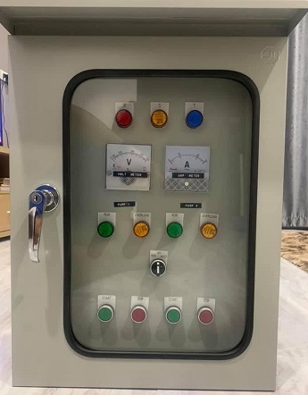 ตู้ควบคุมปั๊มน้ำไม่เกิน 5-7.5 Hp 3 เฟส 380v 2 ตัวสลับกันทำงาน ใช้ลูกลอยไฟฟ้า220v ตู้กันน้ำ2ชั้น