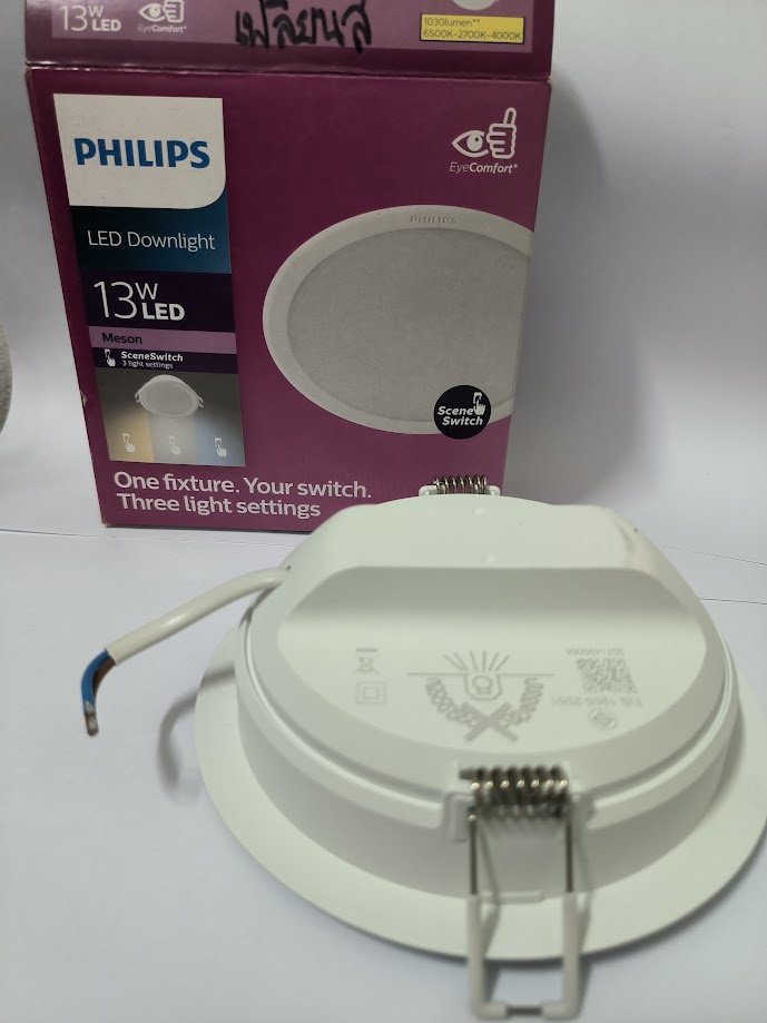 PHILIPS (สลับ3สี) โคมไฟดาวน์ไลท์ LED 5w 9w 13w 17w Downlight รุ่น Meson SSW 3 Color 3แสงในโคมเดียว โคมฝั่งฝ้า