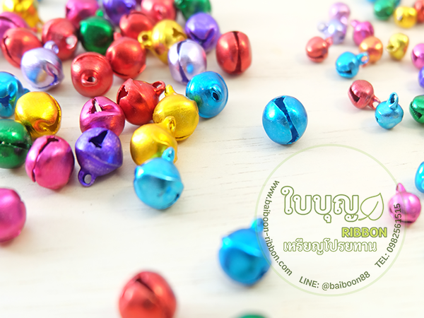 กระพรวน สีสดใส 8-14 มิล (100 ++ชิ้น ต่อถุง)