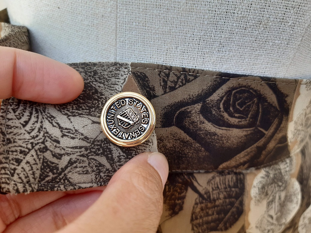 กางเกงกระโปรงวินเทจ ลายกุหลาบสีน้ำตาลทอง