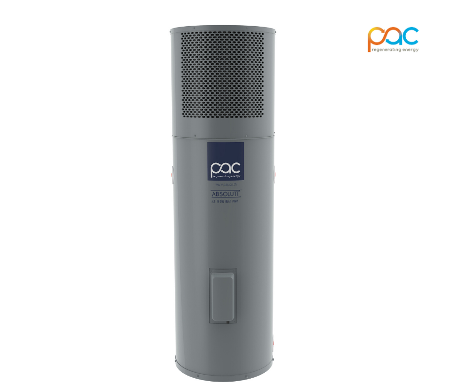 เครื่องทำน้ำร้อนแบบฮีทปั๊ม แบบมีถังเก็บ PAC Absolutt รุ่น 340 ลิตร PBT-PB38/340