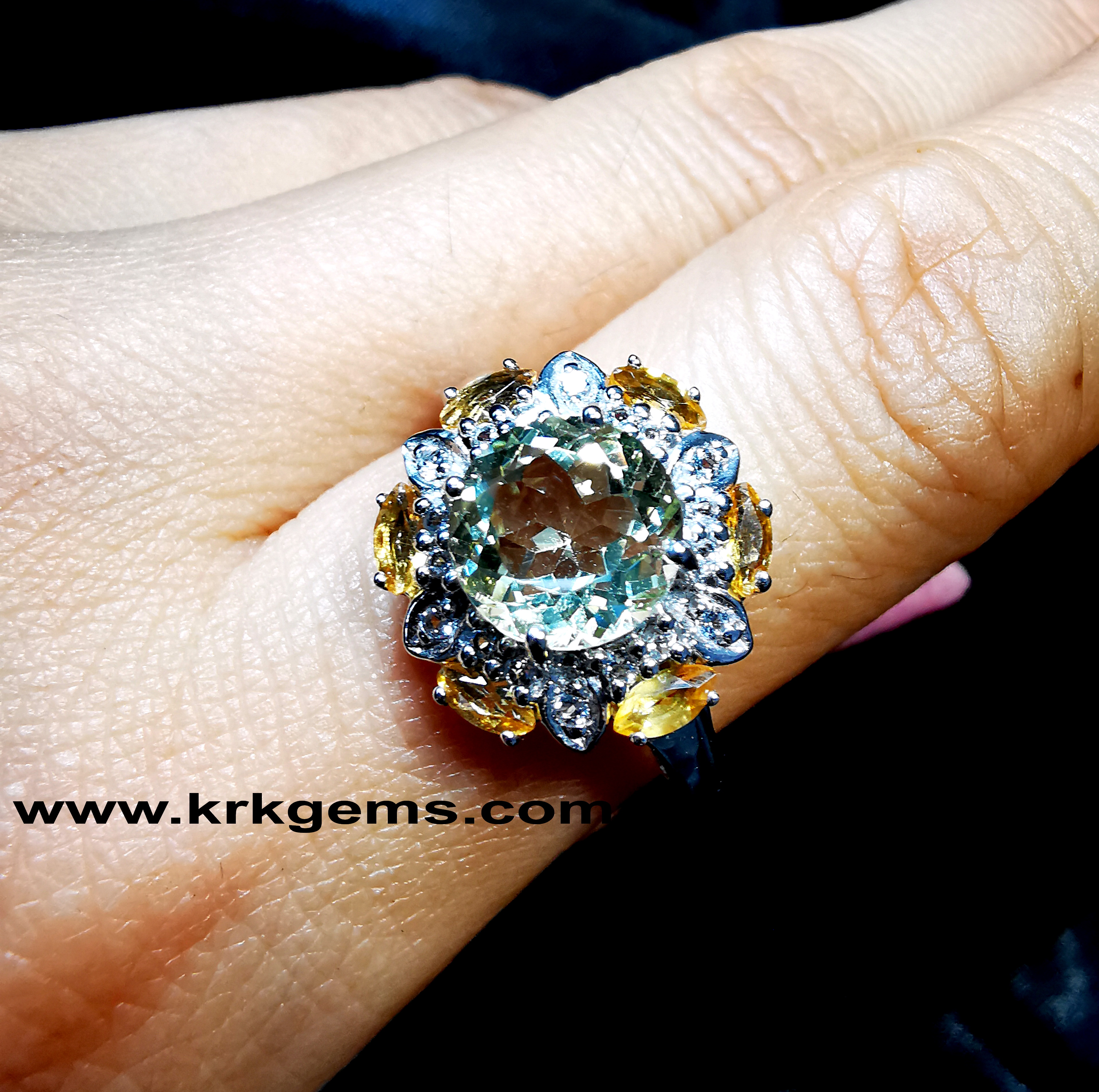 CITRINE WHITE TOPAZ RING