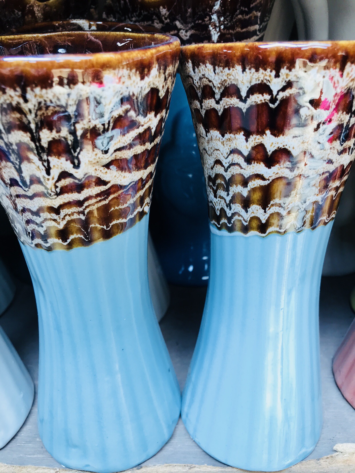 แจกันเคลือบ9"น้ำไหล