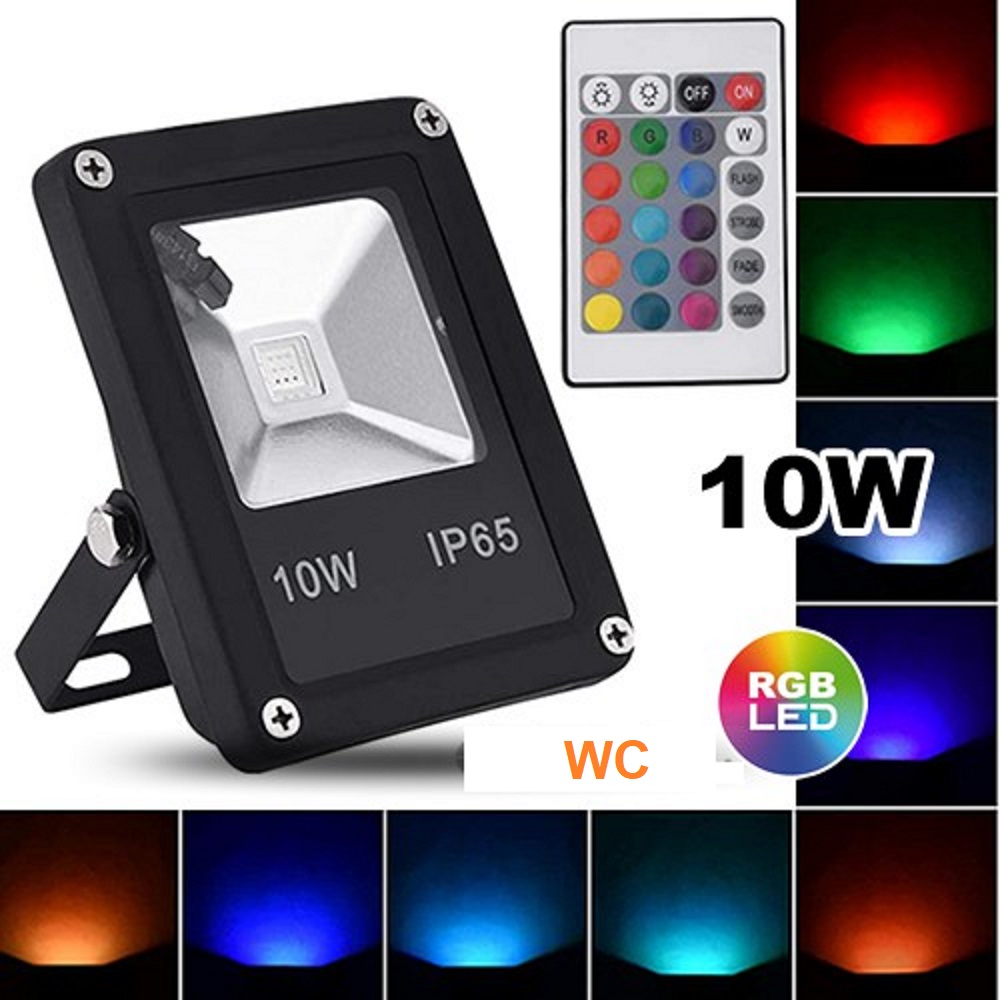 สปอร์ตไลท์เปลี่ยนสี 10W 220V-240V รีโมท เปลี่ยนสีได้ กันน้ำได้ มีรีโมทพร้อม 1 ตัว ประกันสินค้า 1เดือน สินค้าในไทย