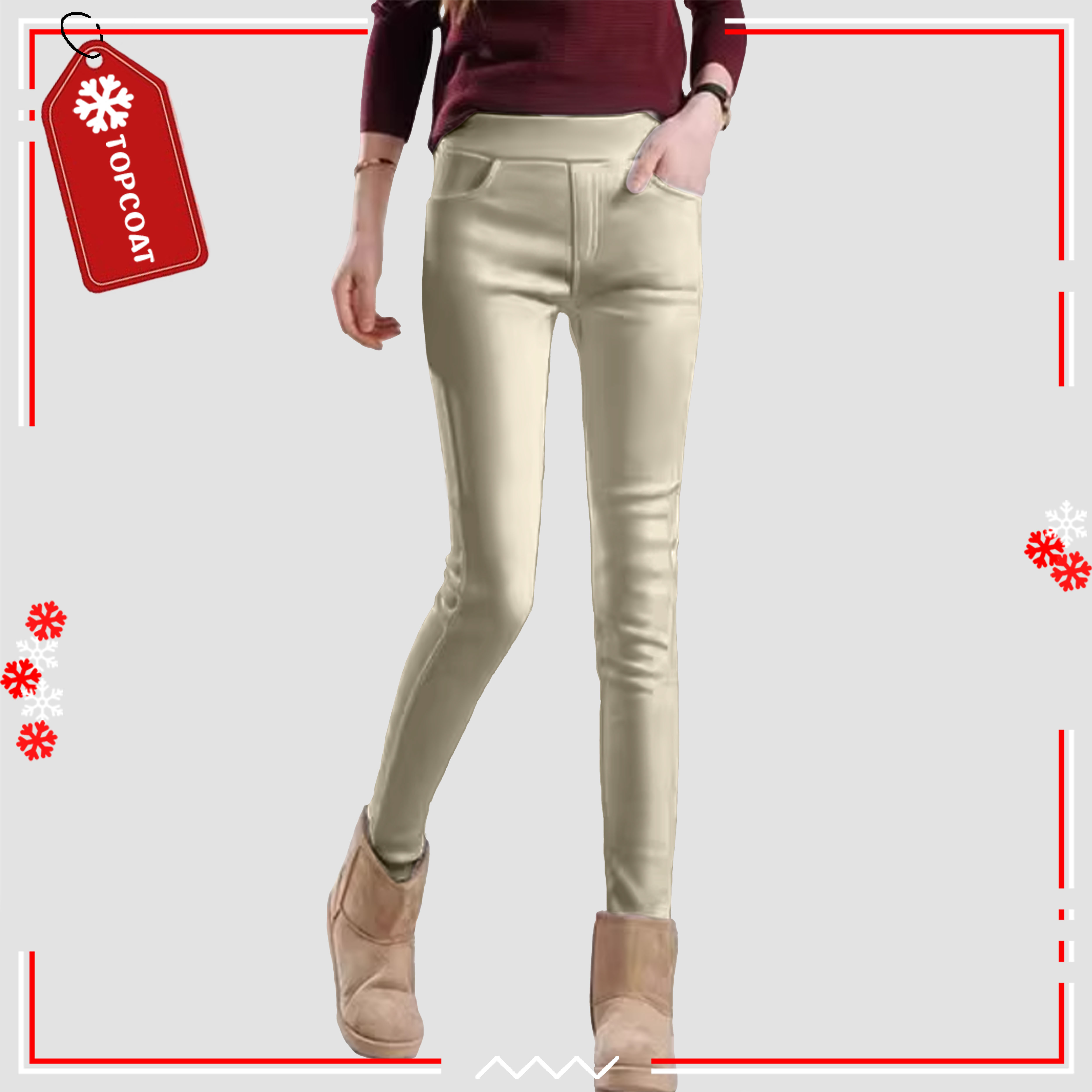 กางเกงกันหนาว ยีนส์ยืด บุขนหนานุ่ม เอวยืดสวมใส่สบายสุดๆ ใส่ติดลบได้