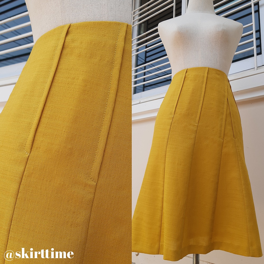 🔥 SALE 50% 🔥 กระโปรงสีเหลืองชายระบาย