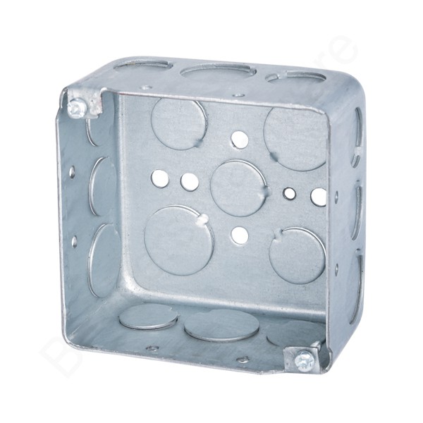 บล็อกเหล็ก สแควบ๊อกซ์เหล็กตื้น ขนาด 4x4 10อัน บ๊อกเหล็กฝั่งหน้ากากฝาไฟฟ้า บีอกฝั่งผนังสำหรับใส่หน้ากากไฟฟ้า