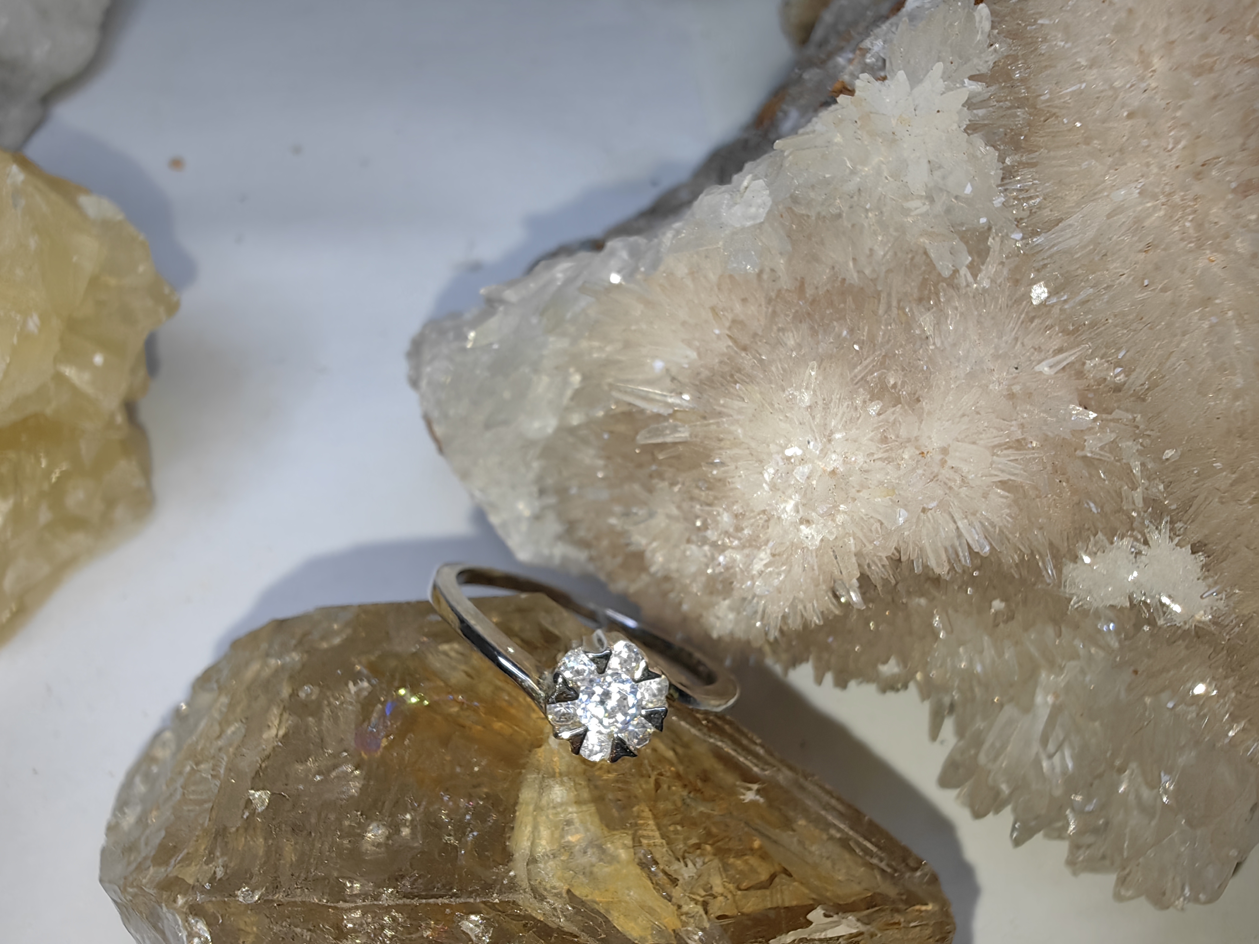 แหวนเพชร CZ เงินแท้ 92.5% Cubic Zirconia 925 Sterling Silver Ring Size 54