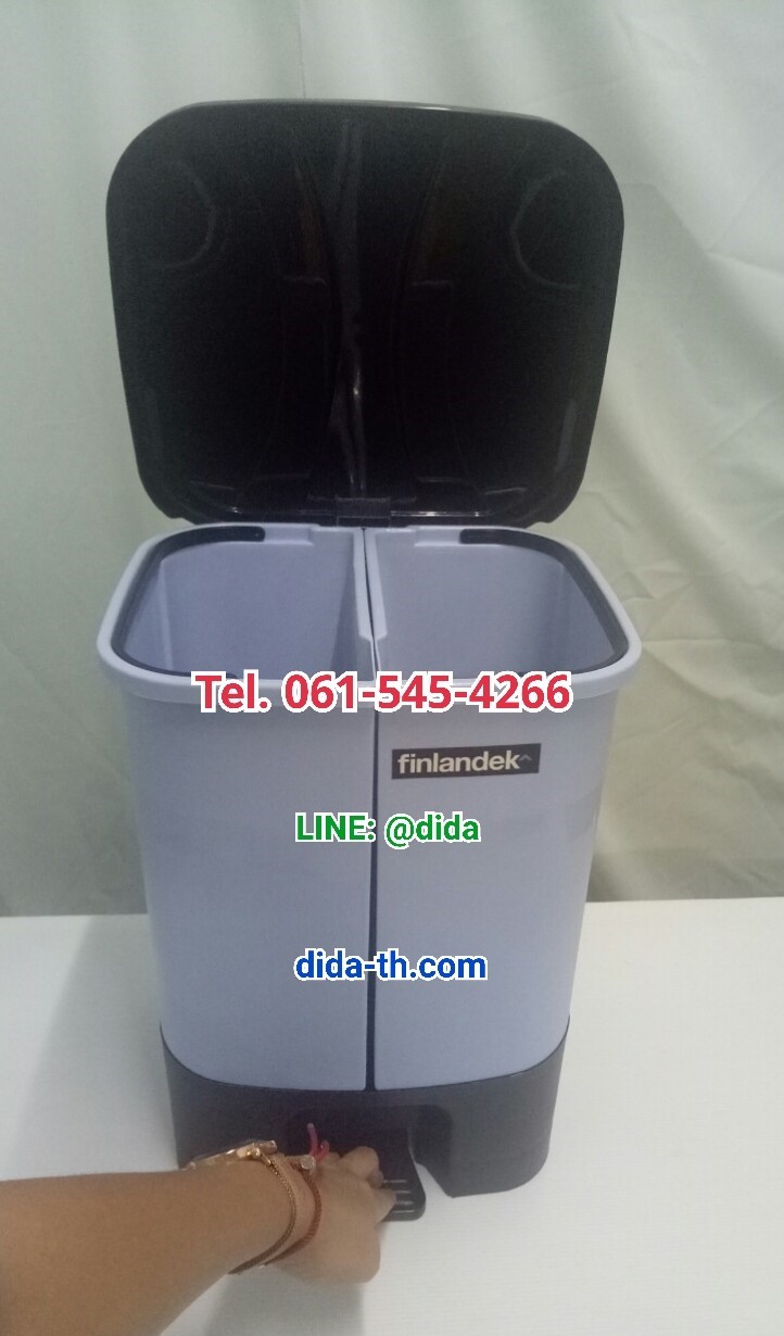 ถังขยะทรงเหลี่ยม สแควร์ 2 ช่อง ขนาด 16 ลิตร